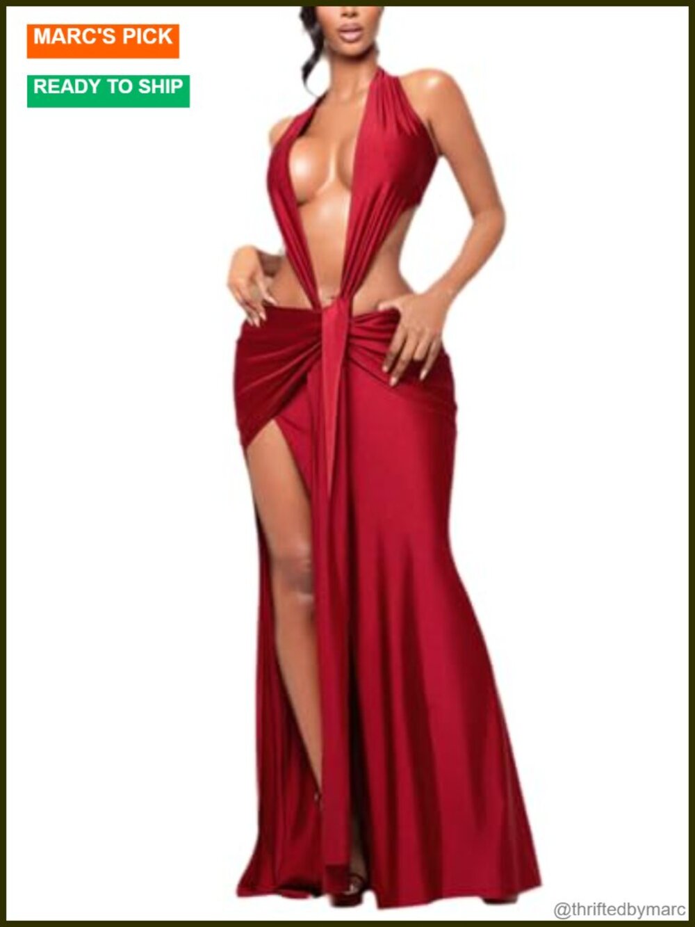 Sexy Deep V Neck Backless Party Club Dress Stretchy Formal Birthday